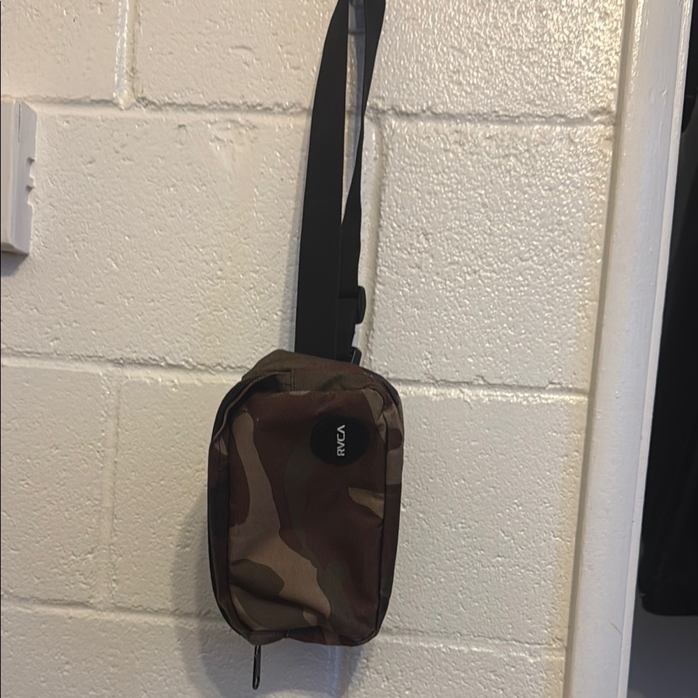 RVCA Brown and Green Belt Bag Compact Design